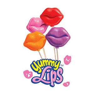 Colorful Yummy Lips lollipops in red, pink, orange, and purple, a fun and tasty fundraising product.