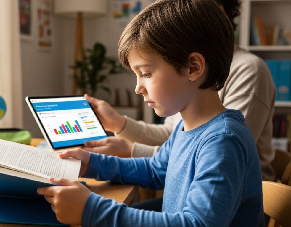 Student participating in a read-a-thon virtual school fundraiser
