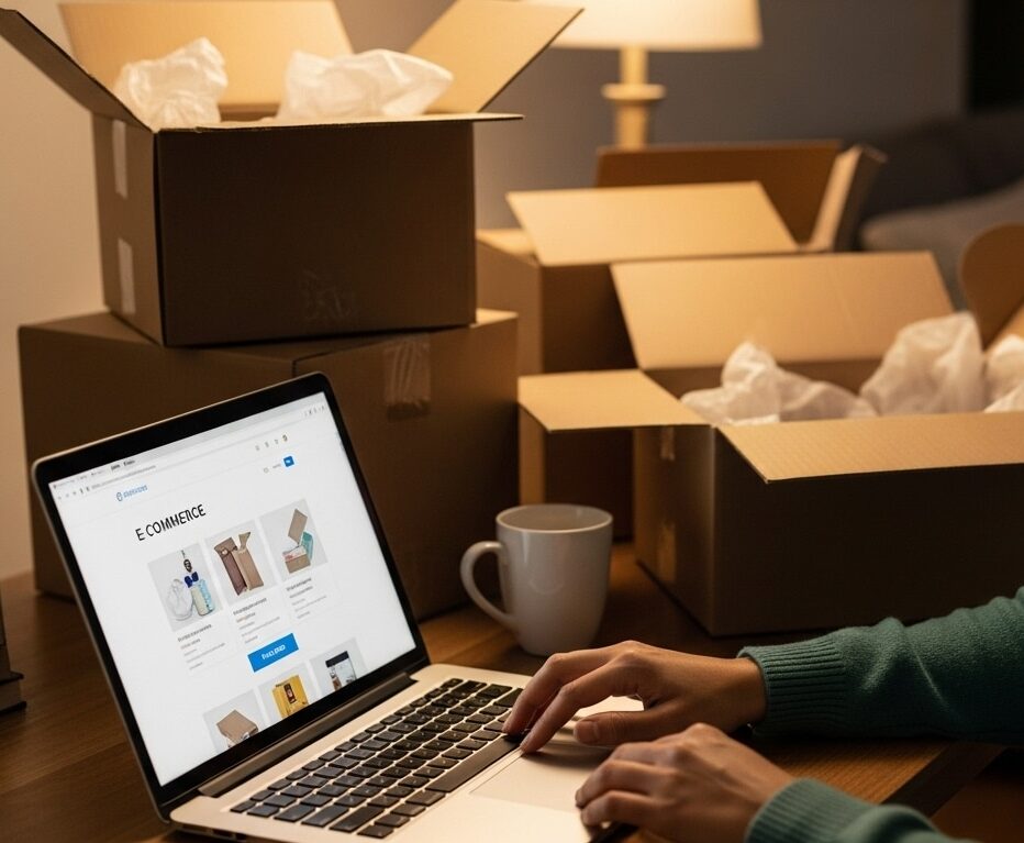 Supporter placing an online catalog fundraising order from home